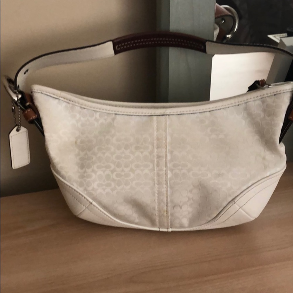Coach white small satchel